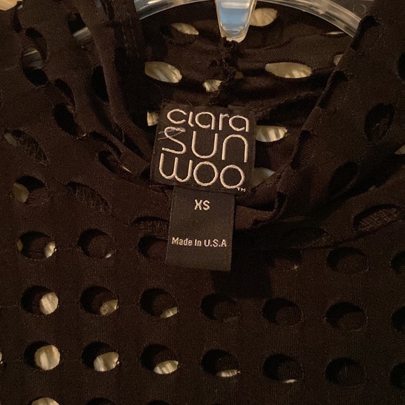 Clara Sun Woo laser cut turtleneck long sleeve top. size XS. Made in the USA. - Picture 2 of 3